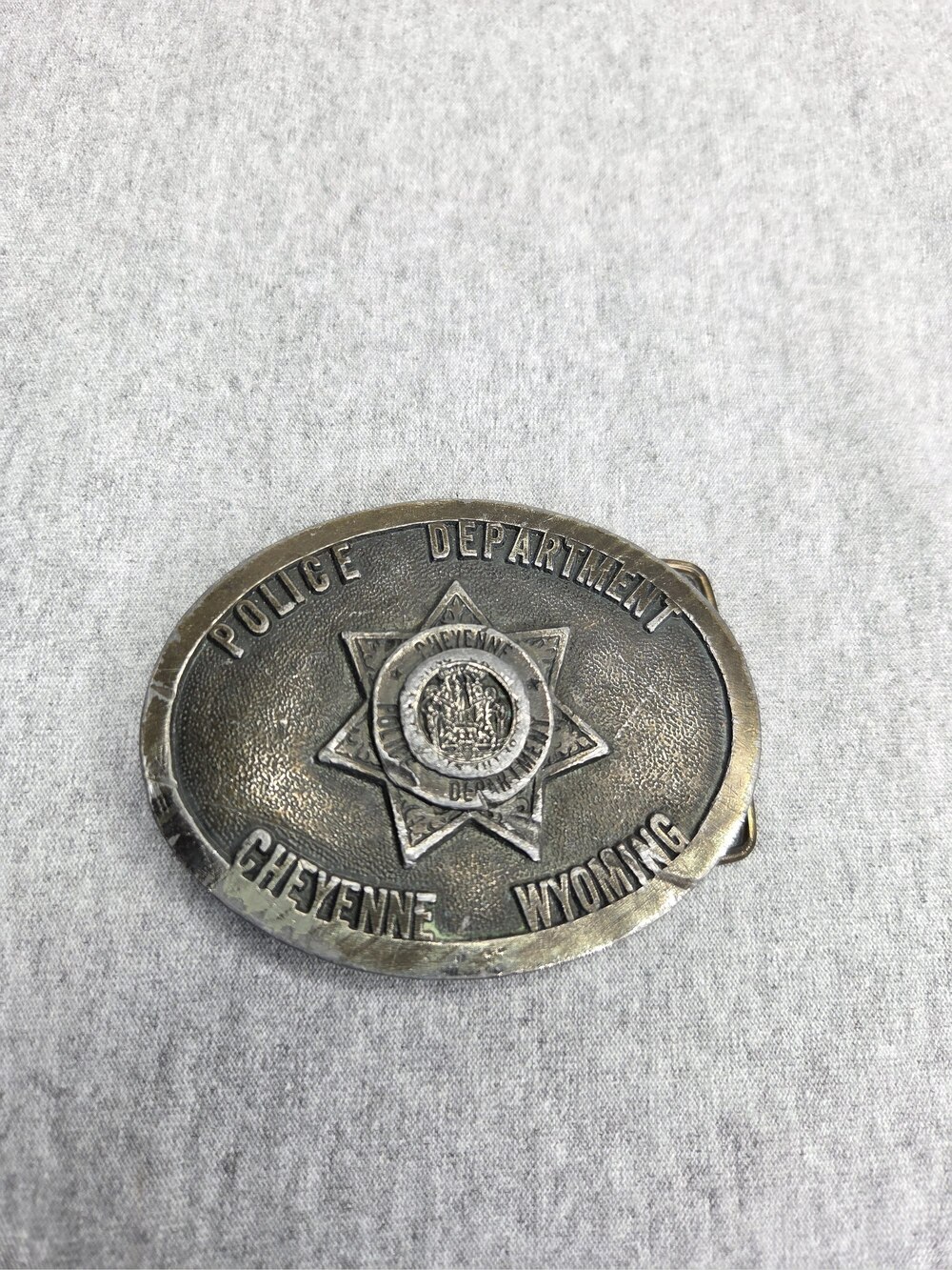Police Department Cheyenne Wyoming Belt Buckle Limited Edition Star Vintage